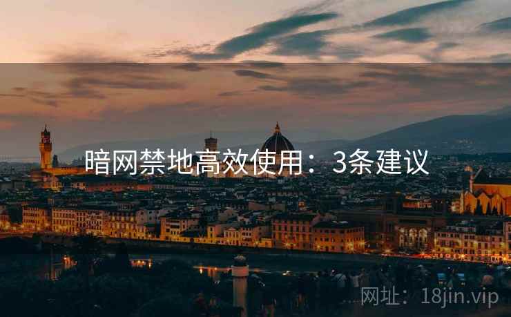 暗网禁地高效使用：3条建议