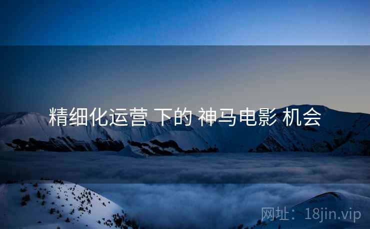 精细化运营 下的 神马电影 机会